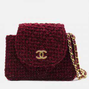 Chanel Red CC Tweed Crossbody