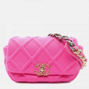 Chanel Pink Quilted Jersey 19 Belt Bag