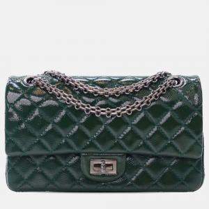 Chanel Green Reissue 2.55 Quilted Patent Caviar Double Flap 225