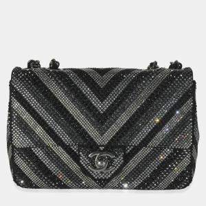 Chanel Black Strass CC Chevron Mini Flap Bag