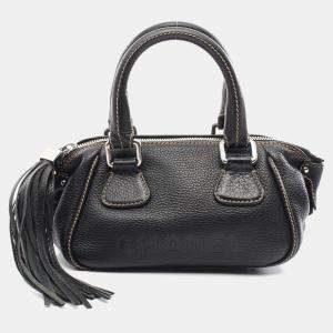 Chanel  CC Coco Black Grained Calfskin Handbag SHW