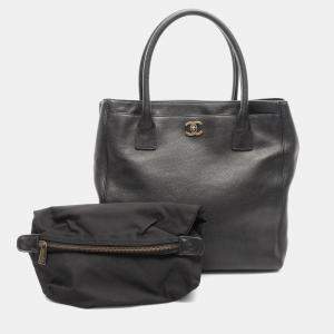 Chanel Executive Black Leather Tote Bag