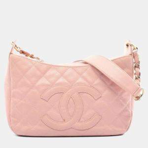 Chanel CC Matelasse Coco Pink Grained Calfskin Chain Shoulder Bag GHW
