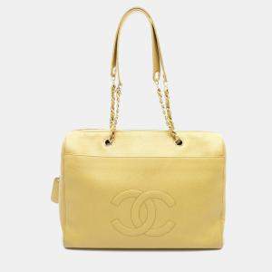 Chanel CC Coco Mark Green Grained Calfskin Leather Chain Shoulder Bag GHW