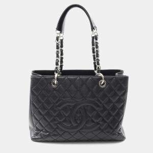 Chanel Grand Shopping Black Leather Tote Bag
