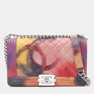 Chanel Boy Matelasse Multicolor Lambskin Leather Shoulder Bag SHW