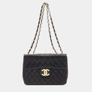 Chanel Black Lambskin Flap Shoulder Bag
