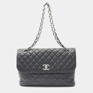 Chanel In The Business Black Lambskin Flap Shoulder Bag