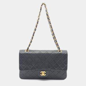 Chanel Classic Double Flap Black Quilted Lambskin Shoulder Bag