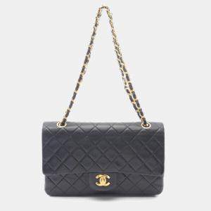 Chanel Classic Double Flap Black Quilted Lambskin Shoulder Bag