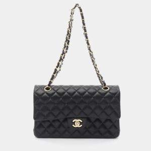 Chanel Classic Double Flap Black Lambskin Shoulder Bag