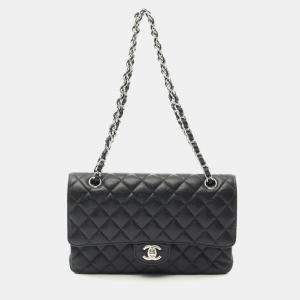 Chanel Classic Double Flap Black Leather Shoulder Bag