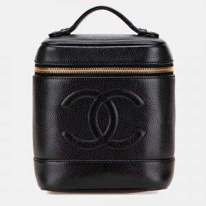 Chanel Black CC Caviar Vanity Case