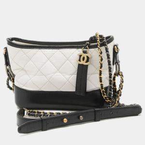 Chanel Gabrielle De Hobo Small Black/White Leather Shoulder Bag