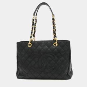 Chanel GST Chain Matelasse Black Caviar Tote Bag