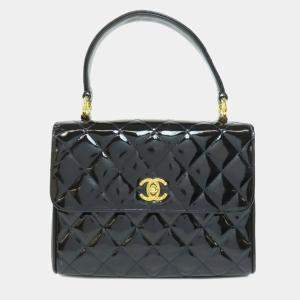 Chanel Kelly Black Patent Leather Handbag