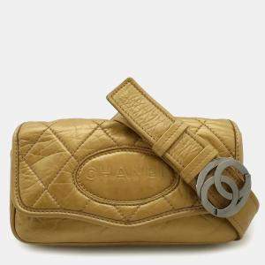 Chanel Coco Mark Gold Calfskin Leather Shoulder Bag