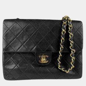 Chanel Flap Black Lambskin Shoulder Bag