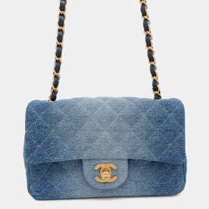 Chanel Blue Denim Flap Shoulder Bag