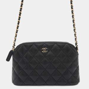 Chanel Matelasse Chainclutch Bag Black Caviar Leather