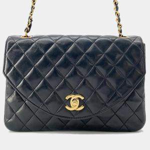 Chanel Matelasse Black Lambskin Chain Shoulder Bag 