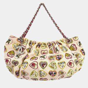 Chanel Valentine Pink Canvas Chain Shoulder Bag
