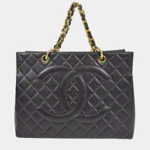 Chanel CC Timeless Black Calfskin Chain Tote Bag