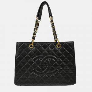 Chanel GST Black Calfskin Leather Bag
