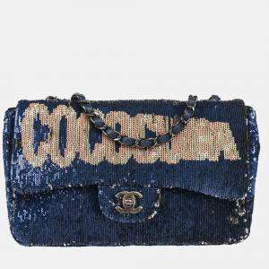 Chanel Coco Cuba Single Flap Blue Sequins Shoulder Bag