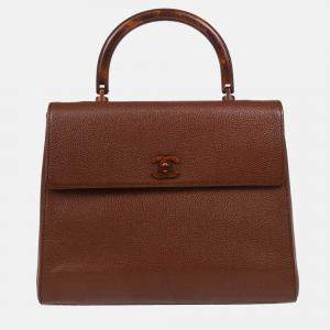 Chanel Kelly Brown Caviar Leather Handbag