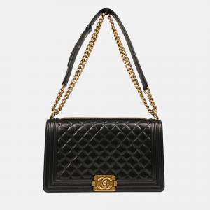 Chanel Boy Medium Black Calfskin Shoulder Bag
