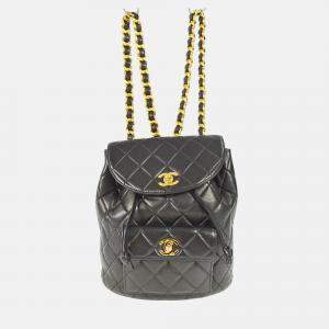 Chanel Black Lambskin Duma Chain Backpack
