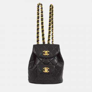 Chanel Black Lambskin Duma Backpack Small