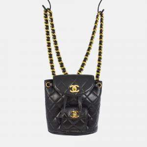 Chanel Black Lambskin Duma Backpack Small