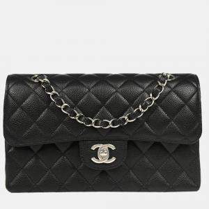 Chanel Classic Double Flap Small Black Calfskin Shoulder Bag 
