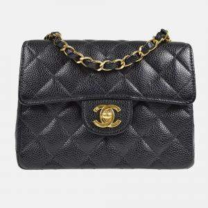 Chanel Classic Square Flap Mini Black Calfskin Bag