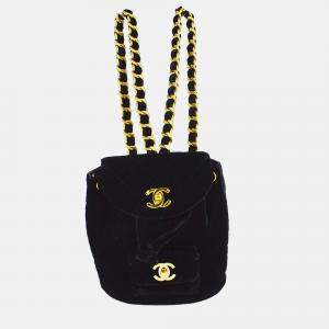 Chanel Black Velvet Duma Backpack Small