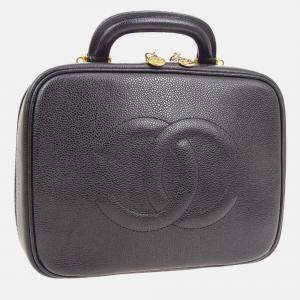 Chanel Black Calfskin Timeless Vanity Handbag