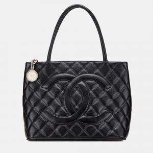 Chanel Black Caviar Medallion Tote