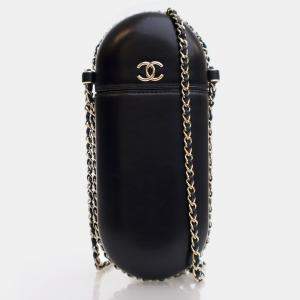 Chanel Chain Around Black Lambskin Phone Holder Bag