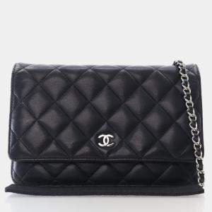 Chanel Black Lambskin Wallet On Chain (WOC)