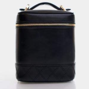 Chanel Vintage Black Lambskin CC Vanity Case