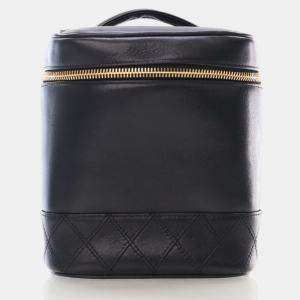 Chanel Vintage Black Calfskin Vanity Bag