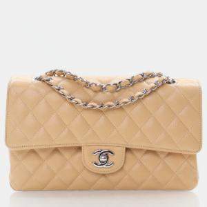 Chanel Medium Beige Caviar Classic Double Flap Bag