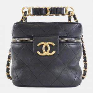 Chanel Vanity Case Small Black Caviar Leather Shoulder Bag