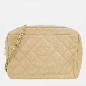 Chanel Beige Leather Shoulder Bag