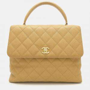 Chanel Kelly Camel Leather Top Handle Bag