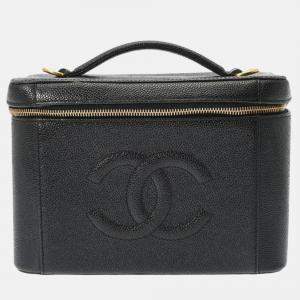 Chanel Vanity Bag Black Caviar Skin Handbag