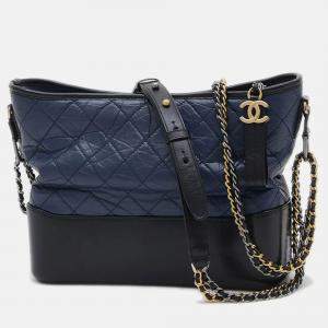 Chanel Gabriel De Hobo Large Shoulder Bag Leather Navy