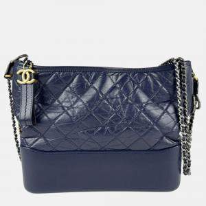 Chanel Gabrielle De Navy Blue Leather Shoulder Bag